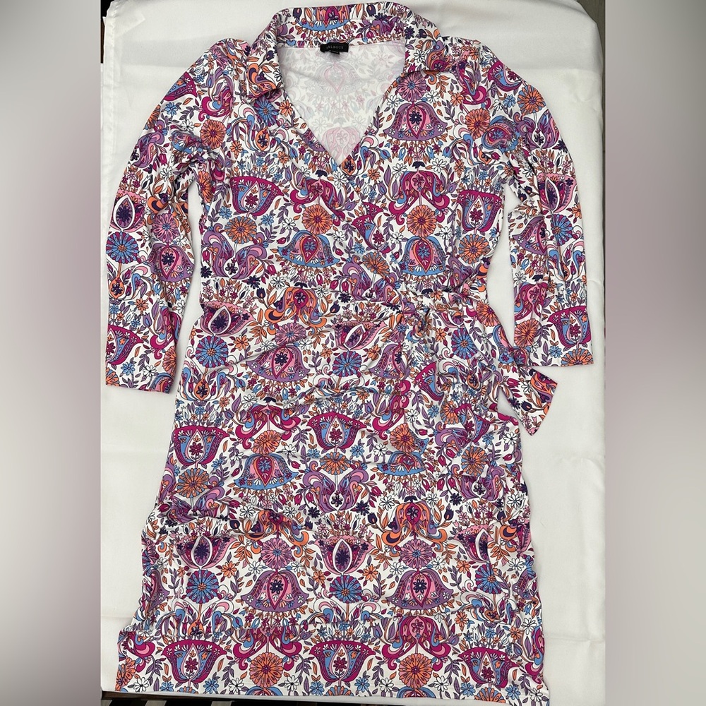 Talbots Wrap Shift Multicolor Floral Dress
